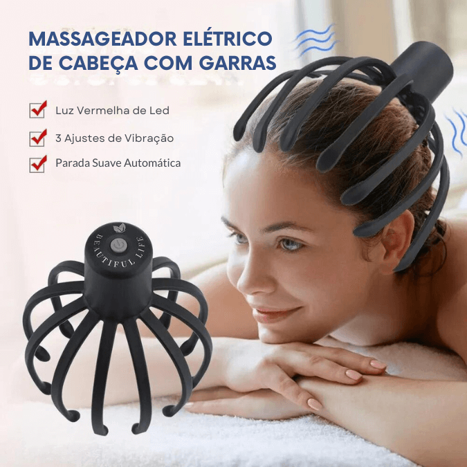 Massageador Elétrico Profissional Relaxante com 3 Velocidades Recarregável USB