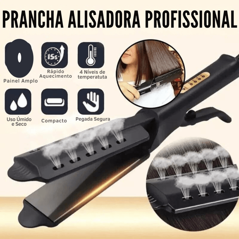 Alisador de cabelo profissional com 4 ajustes de Temperatura.