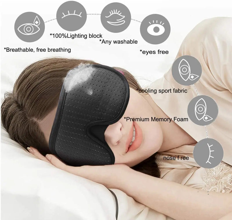 SleepEasy® Máscara 3D para Dormir - Alcançe um Sono Tranquilo com a Nossa Máscara Acolchoada e Ajustável que Elimina a Luz de Forma Eficaz