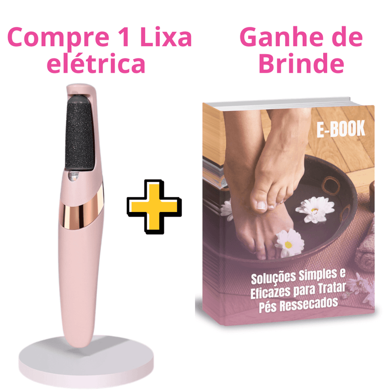 FootCleanPro® Lixa Elétrica Portátil Removedora de Calos e Rachaduras dos Pés + E-book de Brinde