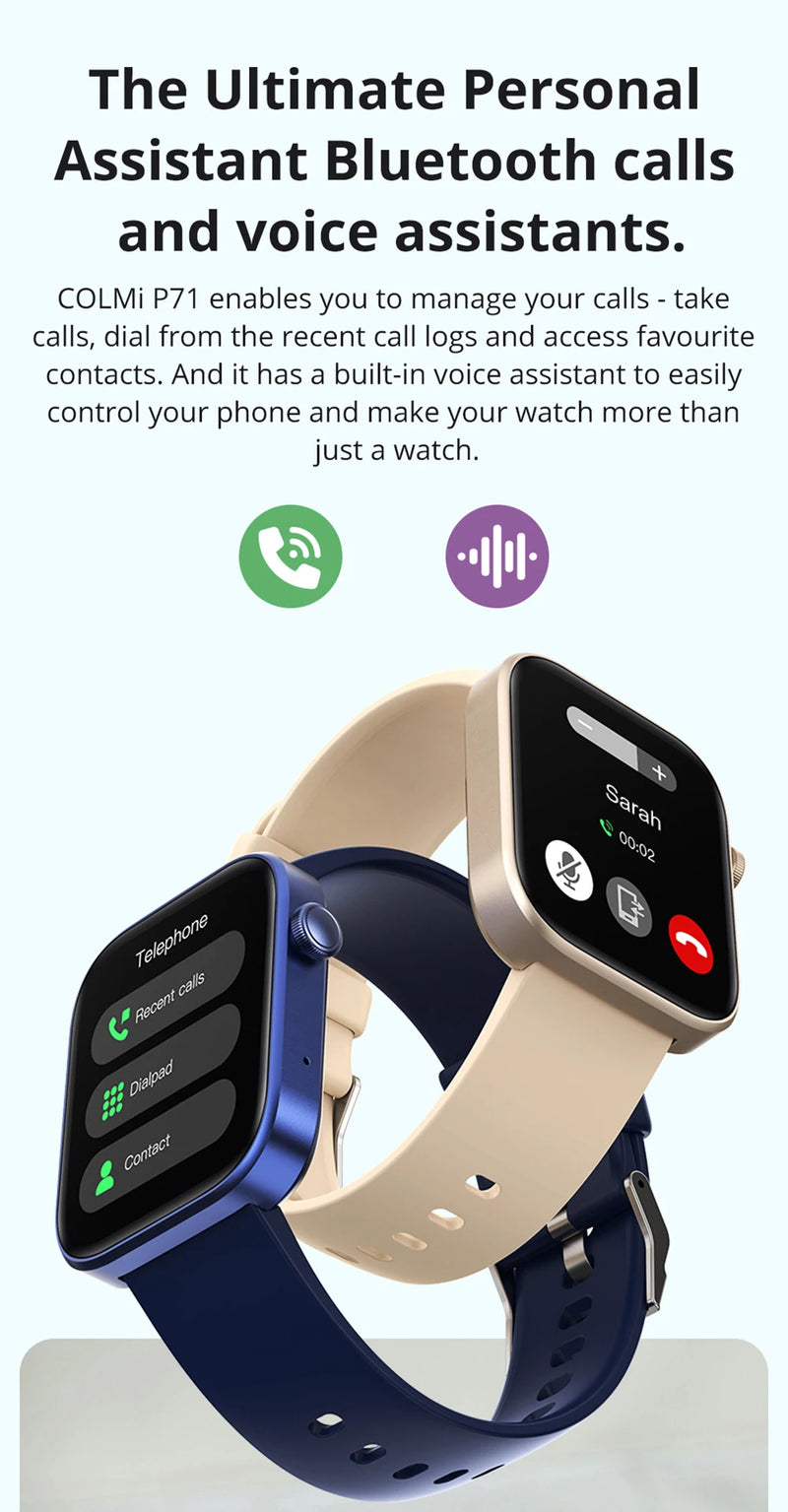Relógio Inteligente COLMI P71 : Explore a Nova Era da Conexão com a Inovação - Elegância e Exclusividade ao seu alcance.