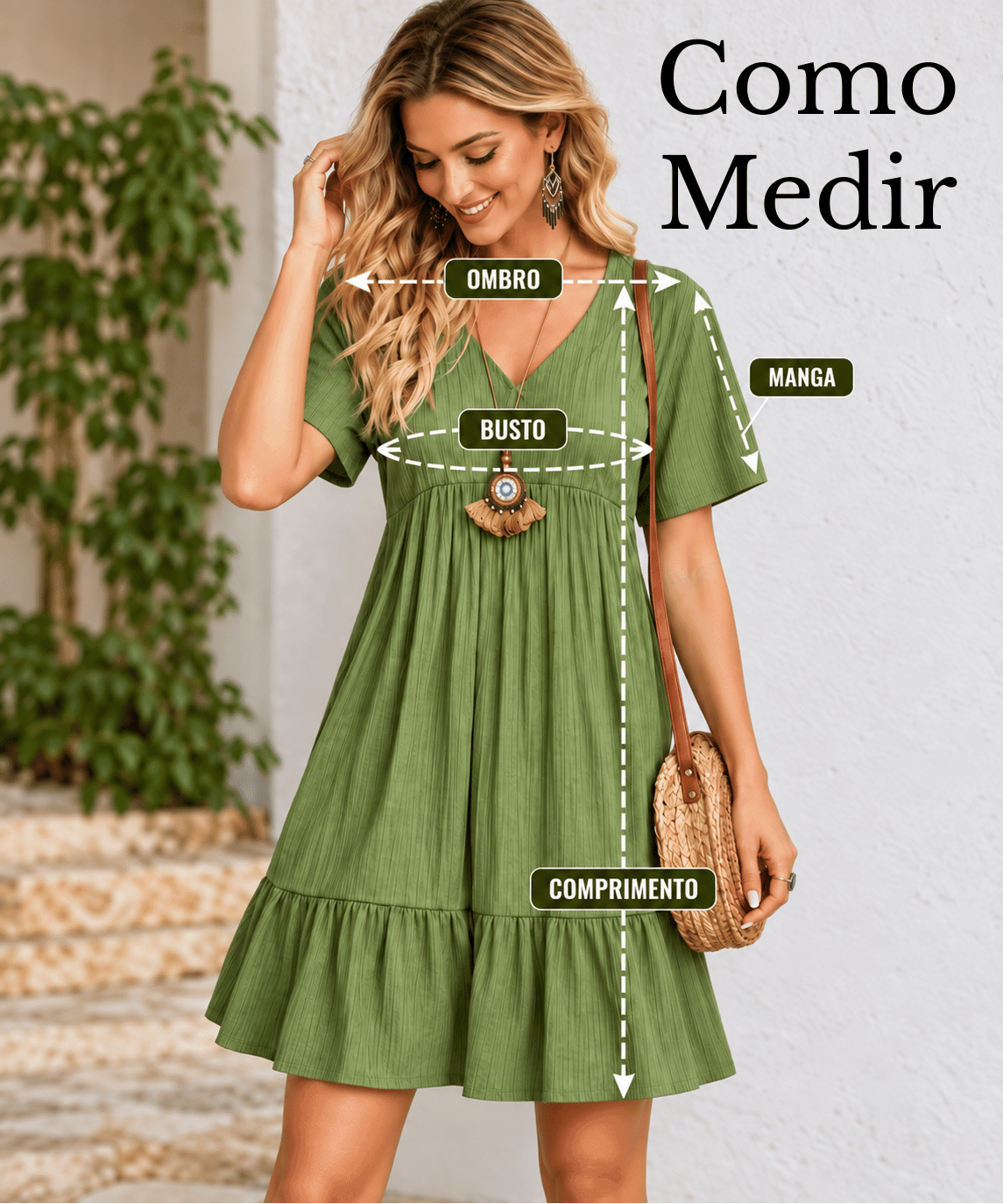 Detalhes do Vestido Feminino Luma com Manga Babado